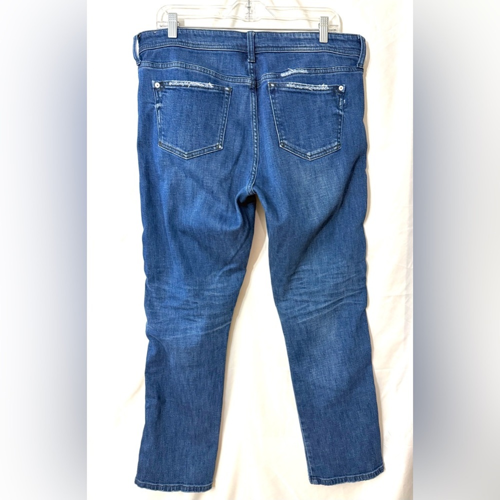 Anthro Pilcro Slim Boyfriend Crop High Rise Jeans With Embroidered Side Stripe - Picture 8 of 15